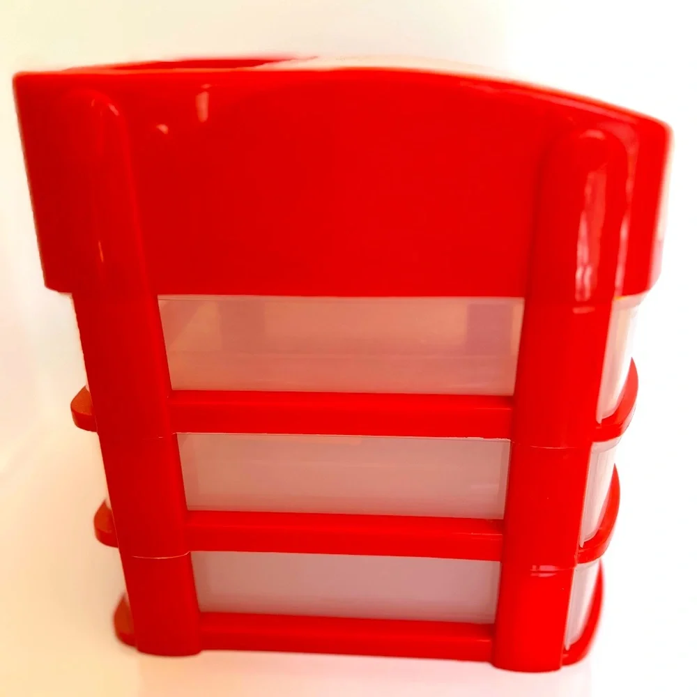 Vintage Three Drawer Desktop Organizer and Covered Compartment by Little Tikes.